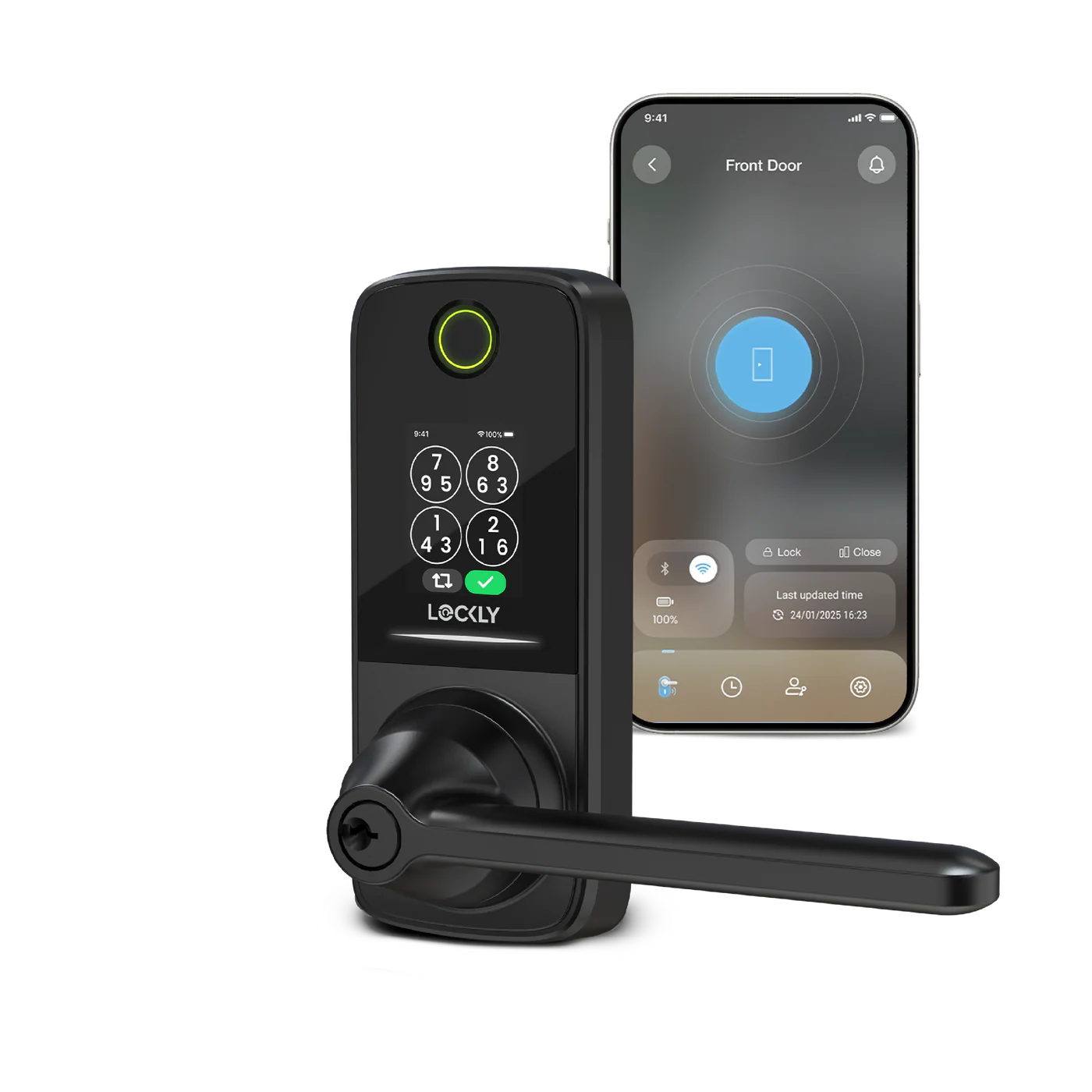 Lockly Secure Pro Latch Latest Version Smart Lock with Quick-Switch Dual Keypad